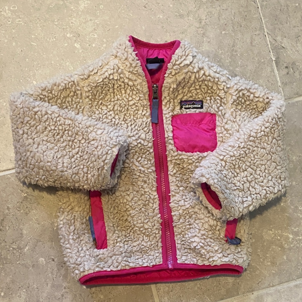 Patagonia Cream and Pink Sherpa Jacket